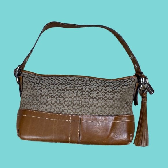Leather Coach Monogram Boho Bag - Picture 1 of 4
